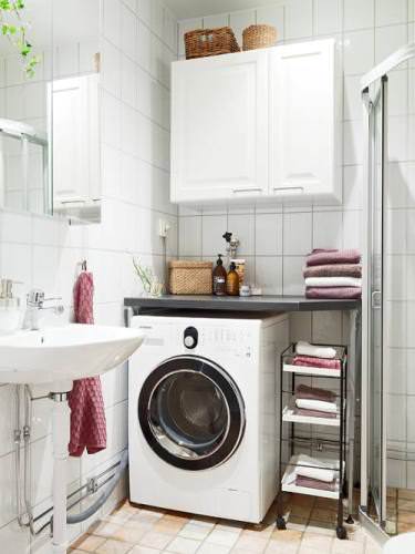  Small  bathroom  ideas Integrated washing  machine  