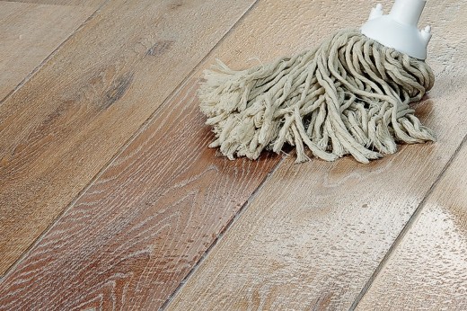 cleaning floors