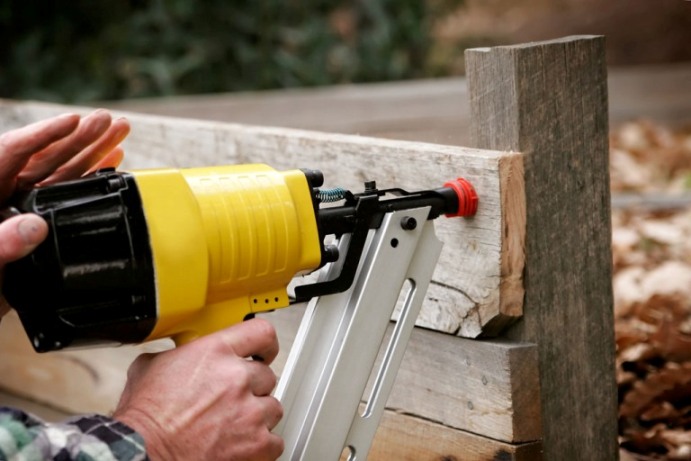 using nail gun